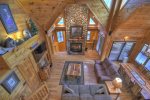 Deer Watch Lodge: - View of living room from loft